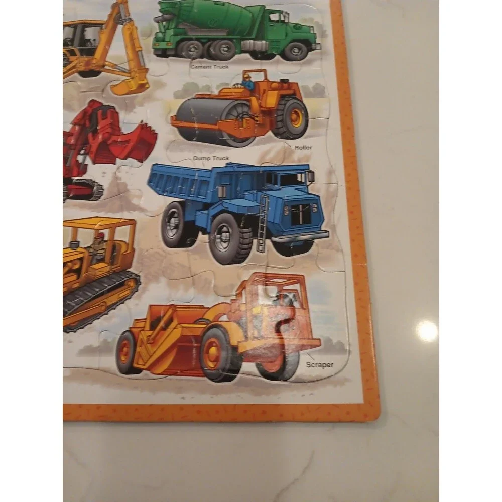 Picture Puzzle Patch 25 Piece Construction Vehicles Complete